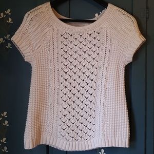 LOFT by Ann Taylor Ivory 100% Cotton Sweater Sz S